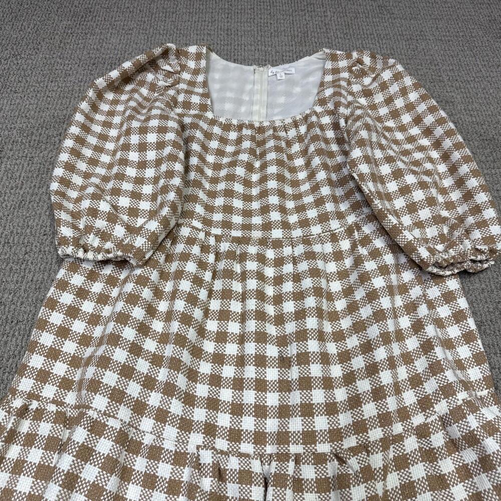 By The River Dress Beige White 3/4 Sleeve Women’s Size Large - Picture 7 of 11